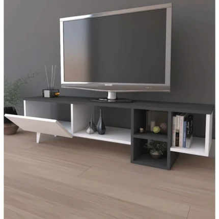 وحدة تليفزيون 30×150 سم – رمادى مع أبيض– TV051