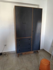 ⁦دولاب ملابس 3 ضلفة 220×120 سم - ابيض بنى - DHL-04⁩ - الصورة ⁦5⁩