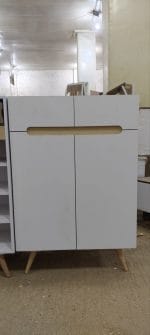 ⁦جزامة 2 ضلفة خشب 120×80 سم - ابيض بيج - G201⁩ - الصورة ⁦2⁩