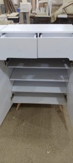 ⁦جزامة 2 ضلفة خشب 120×80 سم - ابيض بيج - G201⁩ - الصورة ⁦3⁩