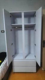 ⁦دولاب ملابس 2 ضلفة 200×80 سم - ابيض - DHL-06⁩ - الصورة ⁦2⁩