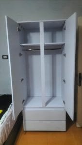 ⁦دولاب ملابس 2 ضلفة 200×80 سم - ابيض - DHL-06⁩ - الصورة ⁦2⁩