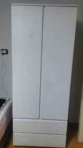⁦دولاب ملابس 2 ضلفة 200×80 سم - ابيض - DHL-06⁩ - الصورة ⁦3⁩