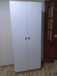⁦دولاب ملابس 2 ضلفة 200×80 سم - ابيض بيج - DHL-05⁩ - الصورة ⁦2⁩