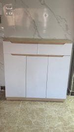 ⁦جزامة 3 ضلفة 120×120 سم - ابيض بيج - G163⁩ - الصورة ⁦2⁩