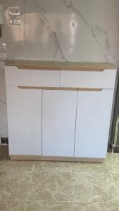 ⁦جزامة 3 ضلفة 120×120 سم - ابيض بيج - G-336⁩ - الصورة ⁦2⁩