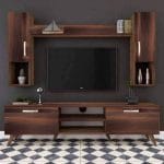 وحدة تليفزيون مع أرفف علوية 30×150 سم – بنى – TV067