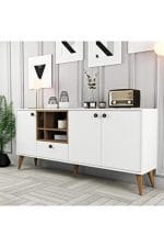 بوفية 3 دلفة 160× 90 سم – أبيض مع بنى – M-125