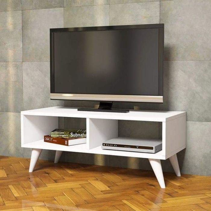 ⁦وحدة تليفزيون 40×100 سم – ابيض – TV032⁩ - الصورة ⁦1⁩