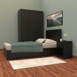 غرفة نوم اسود شبابي 3 قطع – Room 018
