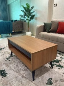 ⁦طقم قطعتين ترابيزة قهوة و ترابيزة تلفزيون 160- رمادى مع بيج - TV10⁩ - الصورة ⁦3⁩