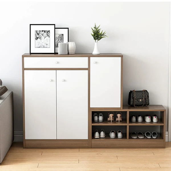 SH16_1 جزامة 3 ضلفة 110×140 سم - ابيض بني - G162 - الصورة 1