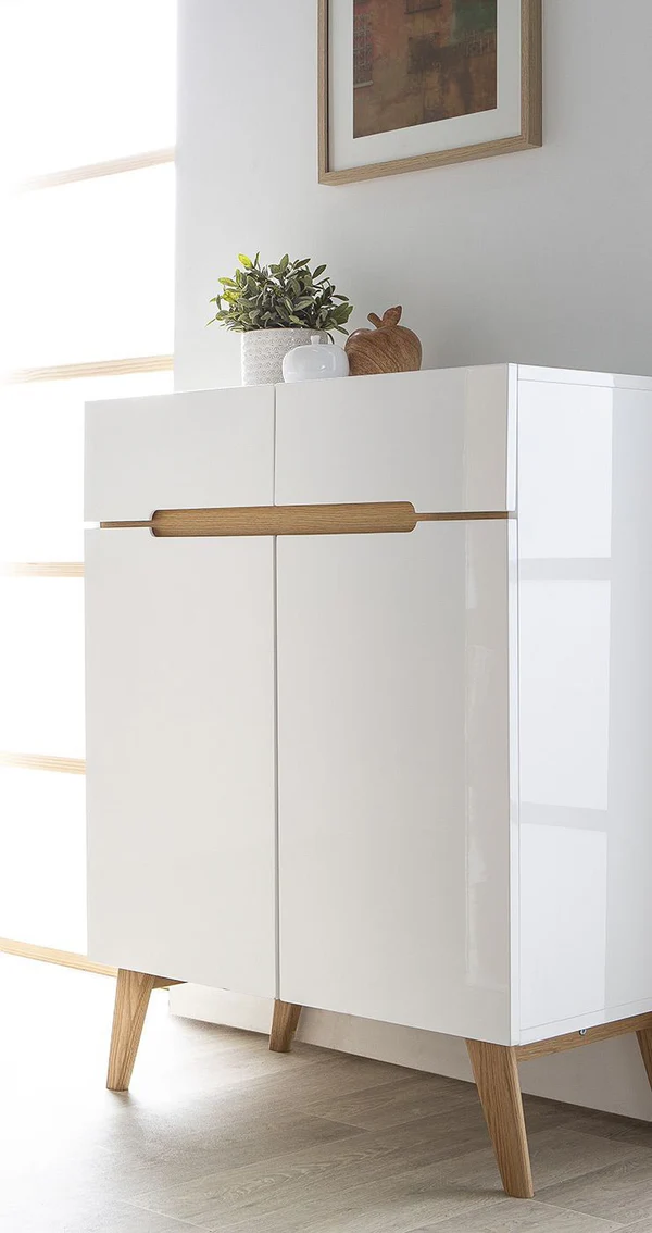 SH16_1 جزامة 2 ضلفة خشب 120×80 سم - ابيض بيج - G201 - الصورة 1