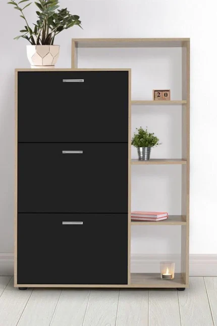 جزامة 3 ضلفة قلاب 90×130 سم - اسود خشبي - G114