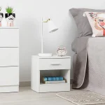 كمود 1 درج 45×40 سم - ابيض - KmO2
