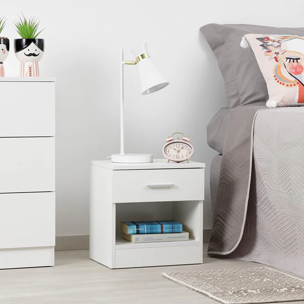 Tv--1002-4 كمود 1 درج 45×40 سم - ابيض - KmO2 - الصورة 1