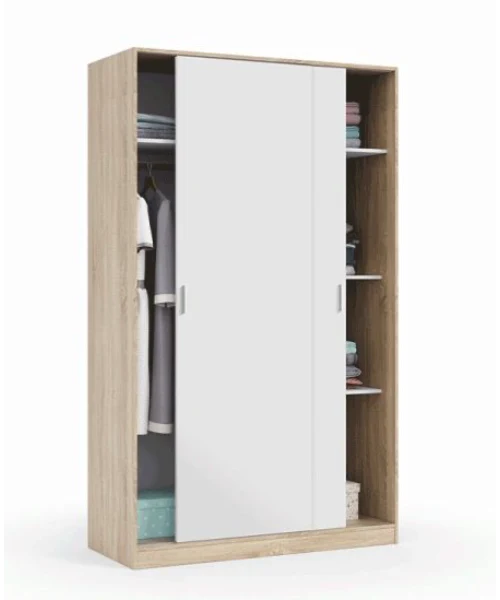 Tv--1002-4 دولاب ملابس 2 ضلفة 200×120 سم - ابيض بيج - DHL-02 - الصورة 1