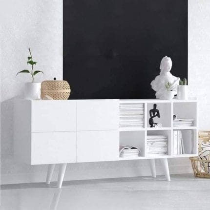 بوفية 4 دلفة 160× 90 سم – أبيض – M-126