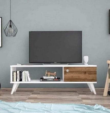 وحدة تليفزيون 30×120 سم – ابيض بيج – TV031