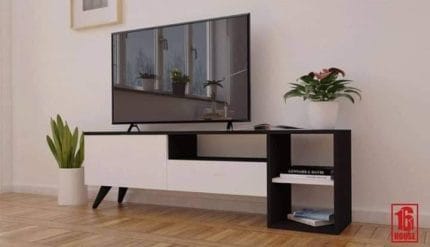 وحدة تليفزيون 30×150 سم – أسود أبيض – TV064