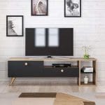 وحدة تليفزيون 30×150 سم – بيج  مع أسود– TV037