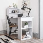 مكتب  مع ارفف جانية 50×120 سم - ابيض - DSK015