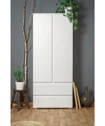 دولاب ملابس 2 ضلفة 200×80 سم - ابيض - DHL-06