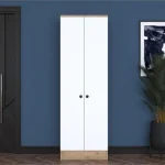 دولاب ملابس 2 ضلفة 200×80 سم - ابيض بيج - DHL-05
