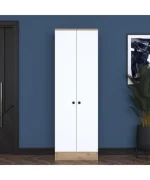 دولاب ملابس 2 ضلفة 200×80 سم - ابيض بيج - DHL-05