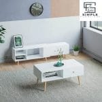 طقم قطعتين ترابيزة قهوة و ترابيزة تلفزيون 180- أبيض – TV-351