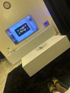 ⁦طقم قطعتين ترابيزة قهوة و ترابيزة تلفزيون 240- أبيض – TV998⁩ - الصورة ⁦3⁩