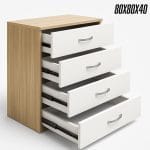 ⁦وحدة ادراج 4 درج مقاس 80 × 40 خشابي مع ابيض كود - Af 085⁩ - الصورة ⁦2⁩