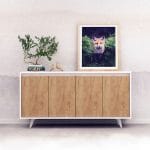 بوفية 4 درفه مقاس 160 × 40 ابيض مع خشابي كود - M-105