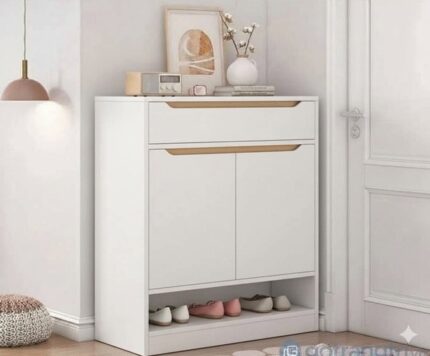 جزامه مودرن مقاس 80*120 ابيض مع خشابي كود G-359